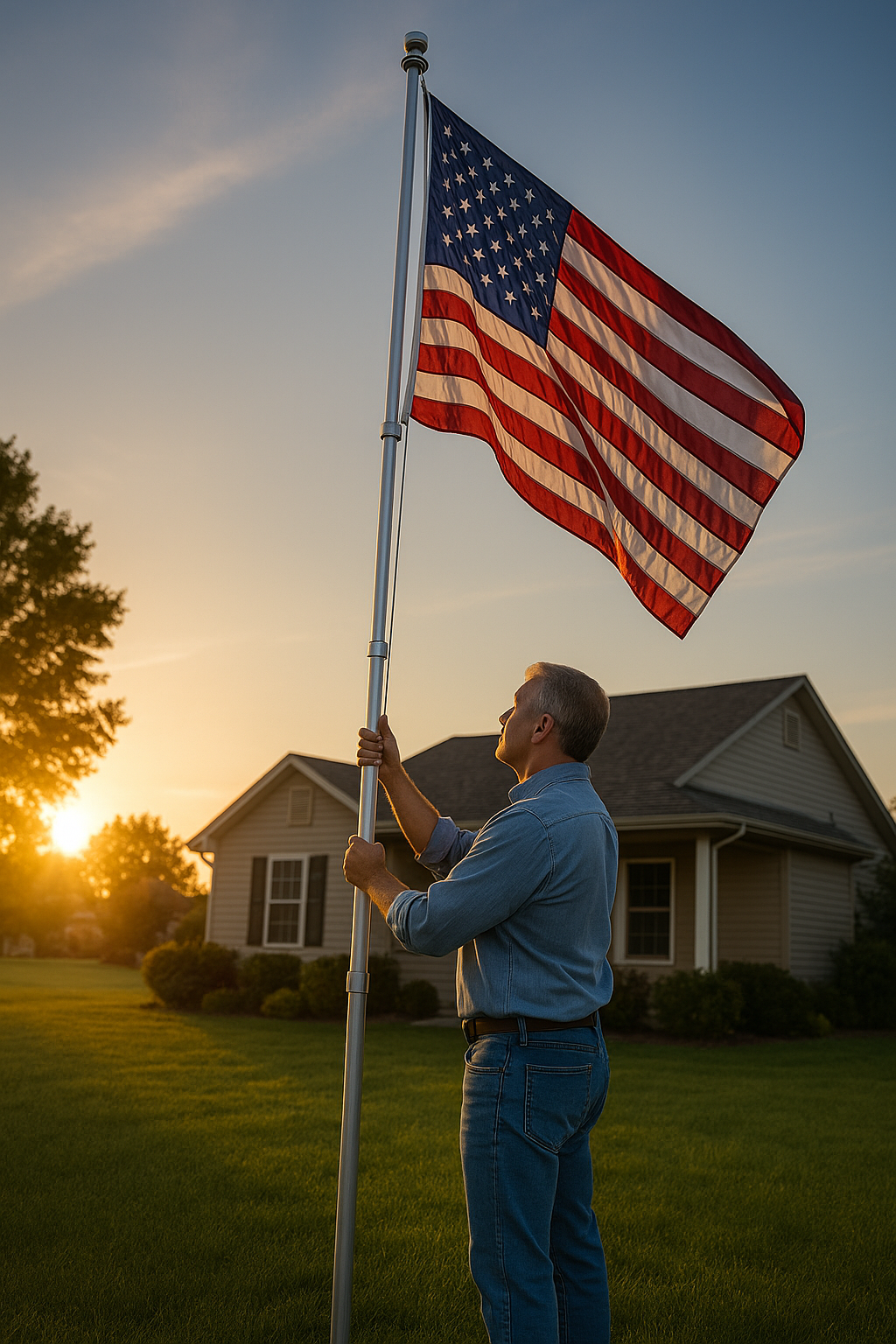 How to Lower and Raise a Telescoping Flagpole