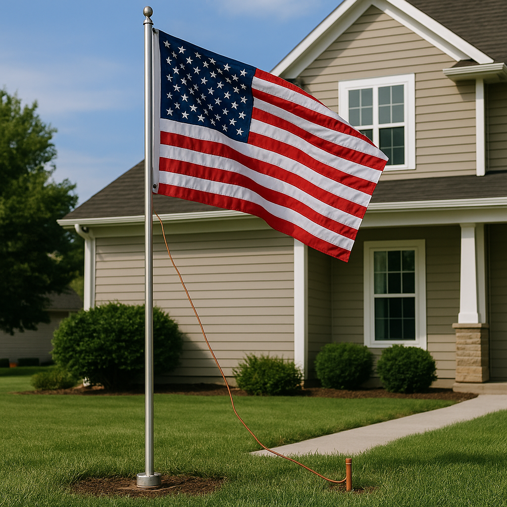 How to Ground a Flagpole for Lightning Safety