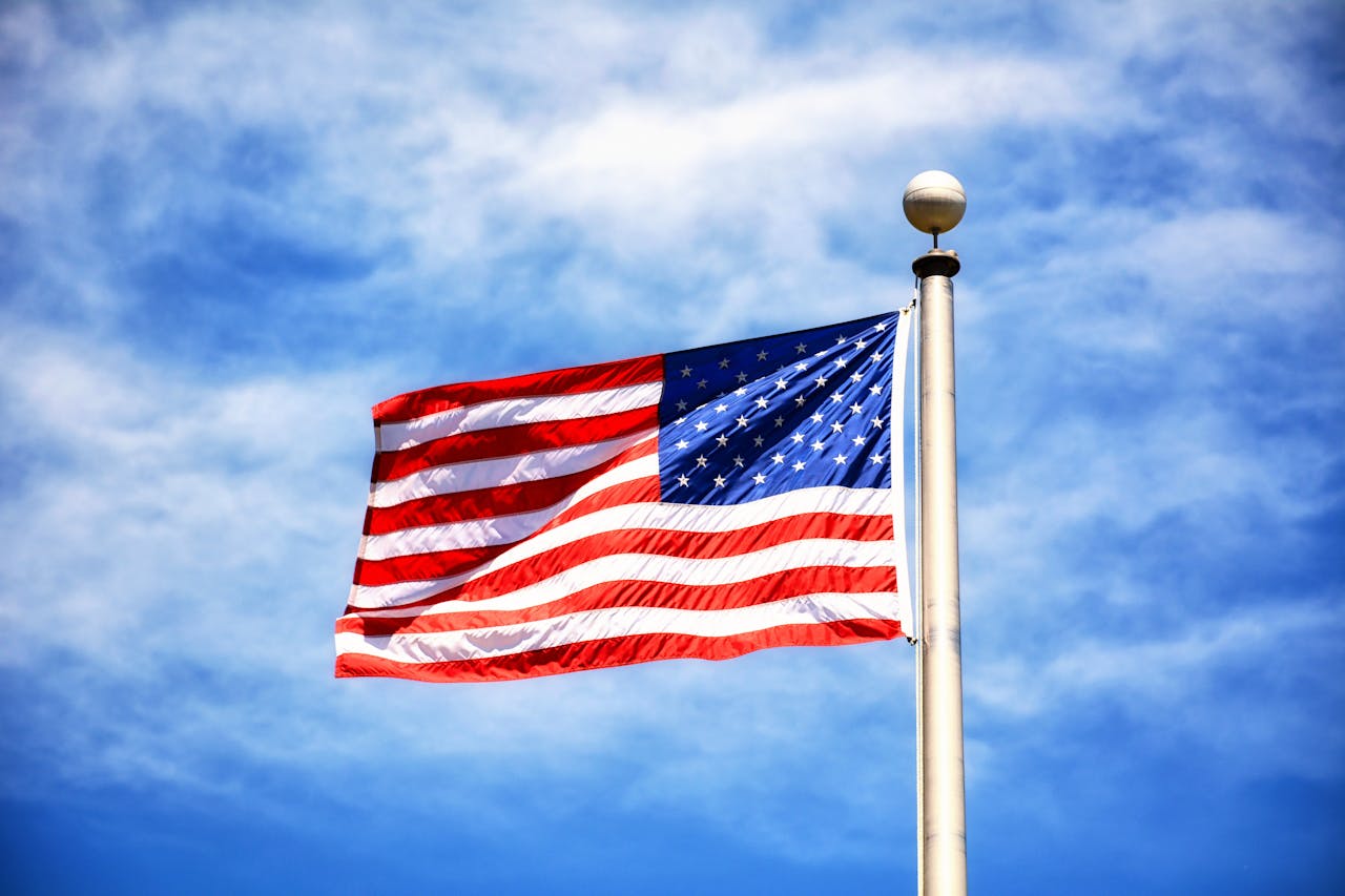 american flagpole with usa flag